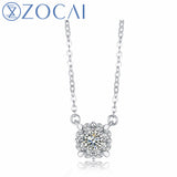 ZOCAI Brand Necklace 18K White Gold(AU750) Real Certificated 0.05 ct Diamond Gift Necklace D80152T