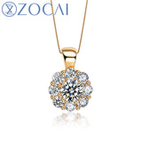 ZOCAI Brand Necklace 18K Yellow Gold 0.48 Ct Certified Diamond Pendant with 925 Silver Chain as Gift D04673