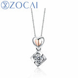 ZOCAI Brand design diamond necklace real natural certified 0.20 CT H/SI 18K gold pendant+  D80105T