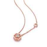 ZOCAI Design Choker The Honeycomb Series Real 0.06 CT Diamond 18K Rose Gold (Au750) Necklace JBD90227T