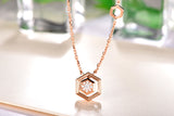 ZOCAI Design Choker The Honeycomb Series Real 0.06 CT Diamond 18K Rose Gold (Au750) Necklace JBD90227T