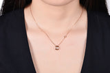 ZOCAI Design Choker The Honeycomb Series Real 0.06 CT Diamond 18K Rose Gold (Au750) Necklace JBD90227T