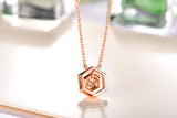 ZOCAI Design Choker The Honeycomb Series Real 0.06 CT Diamond 18K Rose Gold (Au750) Necklace JBD90227T