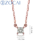 ZOCAI Design choker 0.10 CT Certified H / SI Diamond Link Necklace 18K rose Gold (Au750) D80009T