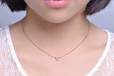 ZOCAI Design choker 0.10 CT Certified H / SI Diamond Link Necklace 18K rose Gold (Au750) D80009T