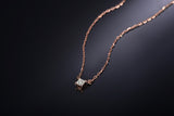 ZOCAI Design choker 0.10 CT Certified H / SI Diamond Link Necklace 18K rose Gold (Au750) D80009T