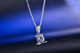 ZOCAI  Embrancing Love 0.25 CT Certified I-J/SI  Diamond Pendant 18K White Gold (Au750) +925 Sterling Chain As Gift D00520