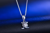 ZOCAI  Embrancing Love 0.25 CT Certified I-J/SI  Diamond Pendant 18K White Gold (Au750) +925 Sterling Chain As Gift D00520