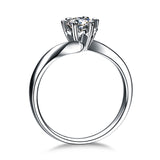 ZOCAI HEART PRONG 100% NATURAL REAL 0.3 CT CERTIFIED F-G/SI ROUND CUT PT950 DIAMOND ENGAGEMENT RING W03338