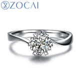 ZOCAI HEART PRONG 100% NATURAL REAL 0.3 CT CERTIFIED F-G/SI ROUND CUT PT950 DIAMOND ENGAGEMENT RING W03338