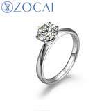 ZOCAI INFINITY NATURAL 1.0 CT GIA CERTIFIED H / SI DIAMOND ENGAGEMENT RING ROUND CUT 18K WHITE GOLD W00206