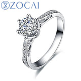 ZOCAI Love Is Destiny 0.42 CT Certified F-G / SI Diamond Engagement Women Ring 18K White Gold (Au750) W00105