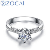 ZOCAI Love Is Destiny 0.42 CT Certified F-G / SI Diamond Engagement Women Ring 18K White Gold (Au750) W00105