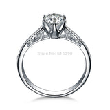 ZOCAI Love Is Destiny 0.42 CT Certified F-G / SI Diamond Engagement Women Ring 18K White Gold (Au750) W00105