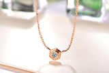 ZOCAI Necklace The Honeycomb Series Real 0.10 CT Diamond 18K Rose Gold (Au750) Necklace JBD00396