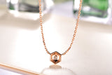 ZOCAI Necklace The Honeycomb Series Real 0.10 CT Diamond 18K Rose Gold (Au750) Necklace JBD00396