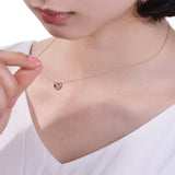 ZOCAI New Arrived Necklace Real 0.10 CT Certified H / SI Diamond Pendant 18K rose Gold (Au750) 925 Silver Chain D80119T