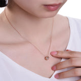 ZOCAI New Arrived Necklace Real 0.10 CT Certified H / SI Diamond Pendant 18K rose Gold (Au750) 925 Silver Chain D80119T