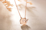 ZOCAI The Little Snail Real 925 Sterling Silver 100% Genuine 0.01 CT H/SI Diamond Necklace D04892