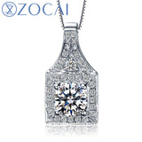 ZOCAI choker Love In Pairs 18K white gold 0.40 CT H/SI Certified real diamond with 925 Silver Chain Necklace D04571