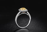 ZOCAI luxurious series 18K white gold Fancy Yellow diamond Cushion cut 0.70 ct certified diamond engagement ring W06163