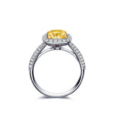 ZOCAI luxurious series 18K white gold Fancy Yellow diamond Cushion cut 0.70 ct certified diamond engagement ring W06163