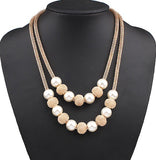 necklace collier femme collares statement Multilayer choker statement jewelry women Simulated Pearl necklaces & pendants