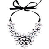 susenstone Vintage Crystal Necklaces & Pendants Crystal Statement Necklace Flower Ribbon Chain Necklace Collar Chain Jewelry Hot