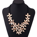 susenstone Vintage Crystal Necklaces & Pendants Crystal Statement Necklace Flower Ribbon Chain Necklace Collar Chain Jewelry Hot