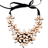 susenstone Vintage Crystal Necklaces & Pendants Crystal Statement Necklace Flower Ribbon Chain Necklace Collar Chain Jewelry Hot