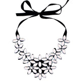 susenstone Vintage Crystal Necklaces & Pendants Crystal Statement Necklace Flower Ribbon Chain Necklace Collar Chain Jewelry Hot