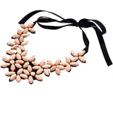 susenstone Vintage Crystal Necklaces & Pendants Crystal Statement Necklace Flower Ribbon Chain Necklace Collar Chain Jewelry Hot