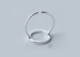 wholesale 100% Real 925 Sterling Silver Open Round Ring Finger Ring adjustable size geometric sterling-silver-jewelry GTLJ655