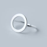 wholesale 100% Real 925 Sterling Silver Open Round Ring Finger Ring adjustable size geometric sterling-silver-jewelry GTLJ655