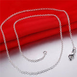 wholesale Price 50pcs/lot 925 stamped Silver Plated 1mm Link Rolo Chains 16",18" ,20",22",24 inch,fashion women's Jewelry Chains